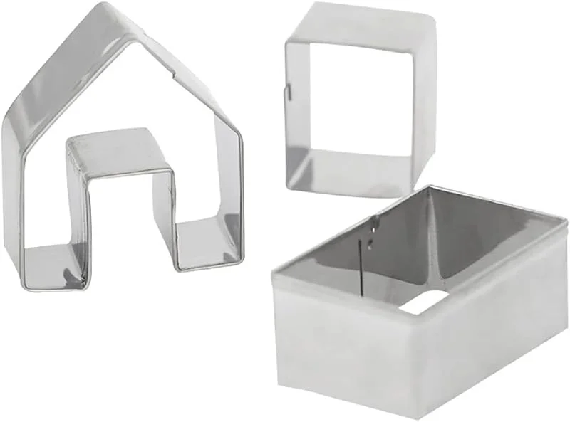 Marke: Gcroet Lebkuchenhaus -Keksschneider 3pcs Edelstahl Metall Backformen kleiner Lebkuchenhaus Kit Weihnachtsbackform — Weihnachtskueche