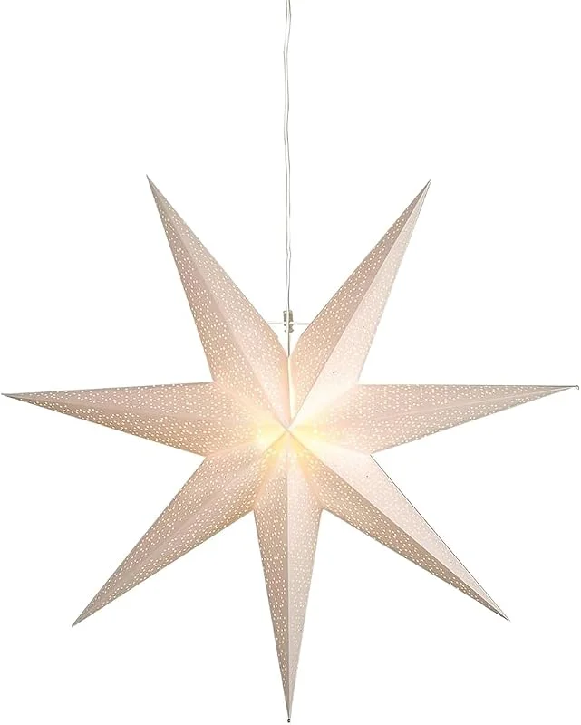 Marke: Best Season Best Season beleuchteter Papierstern Dot 100 cm weiß mit sieben Zacken — Weihnachtsdeko