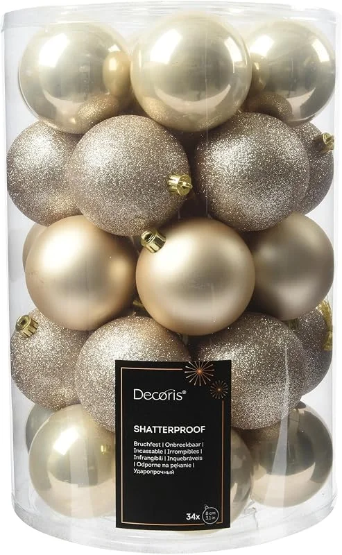 Marke: Kaemingk Kaemingk Weihnachtskugeln Kunststoff 8cm 34er Set - bruchsichere Christbaumkugeln Weihnachtsbaumkugeln für Weihnachten - Christbaumschmuck & Weihnachtsbaumschmuck Perle — Weihnachtsdeko