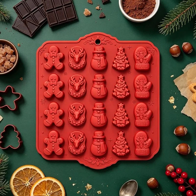 Marke: Generisch Generisch Weihnachten Schokoladenform, 20 Mulden Weihnachts-Silikonform — Weihnachtskueche