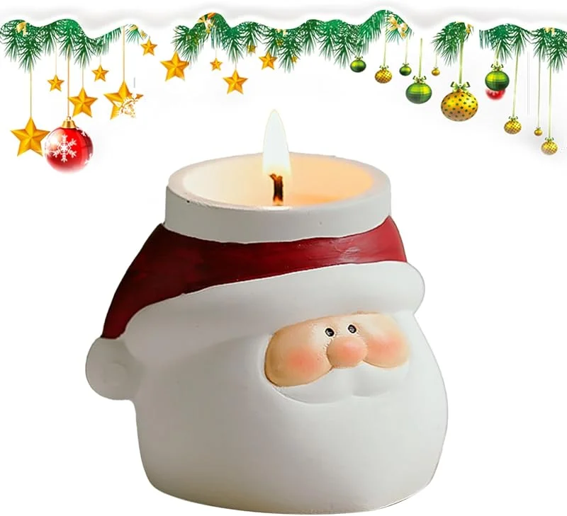 Marke: Generisch Weihnachtliche Duftkerzen – Weihnachtsmann-Wachsglasdekoration, festliche Feiertagskerze für Weihnachten, Winterabend, Zuhause, Feiern und Entspannung, sorgt für einen gemütlichen, saisonalen Duft und — Kerzenlicht Abendessen