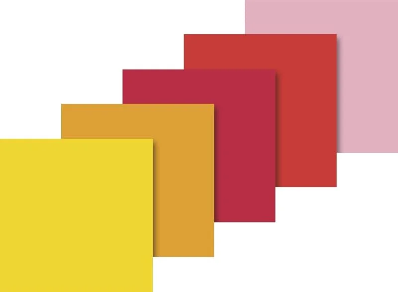 Marke: Heyda Heyda 203375729 Seidenpapier, sortiert 50 x 70 cm, 5 Farben sortiert (gelb, Goldgelb, Hochrot, feuerrot, Hellrosa) — Geschenkverpackung