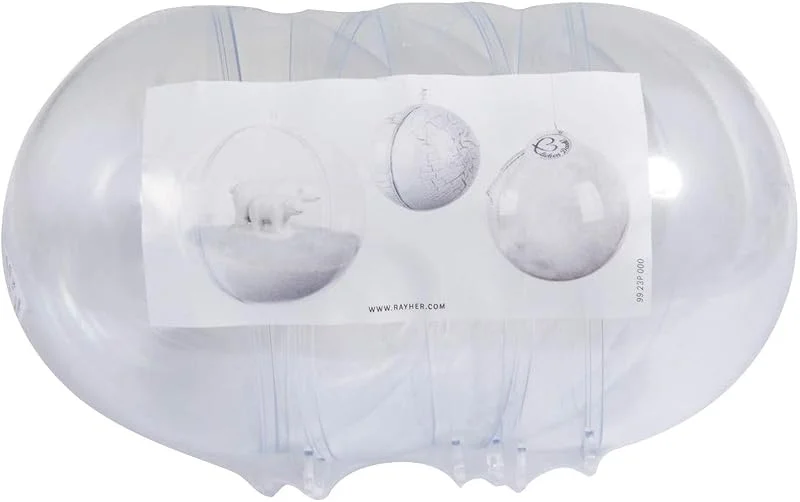 Besuche den Rayher-Store RAYHER 39467800 Plastik-Kugel, 2 teilig, 10cm durchmesser, Set 4 Stück, Plastik, Kristall, 10 x 10 x 18 cm — Weihnachtsdeko