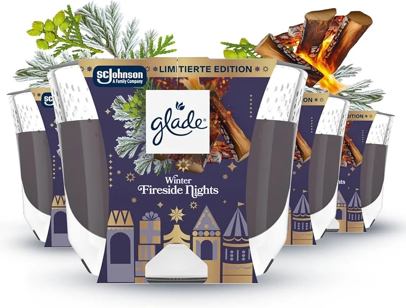 Besuche den Glade-Store Glade Duftkerzen im Glas 4er-Pack, Mit ätherischen Ölen, 4 Stück — Kerzenlicht Abendessen