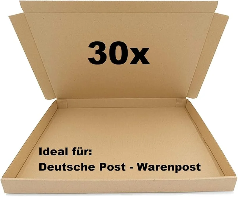 Besuche den SAD-Store 30x SAD Warenpostkartons 350x250x30mm Karton für Warenpost International XS geeignet - DIN A4 Format - Briefkartons - Deutsche Post Karton - leicht & stabil — Geschenkverpackung