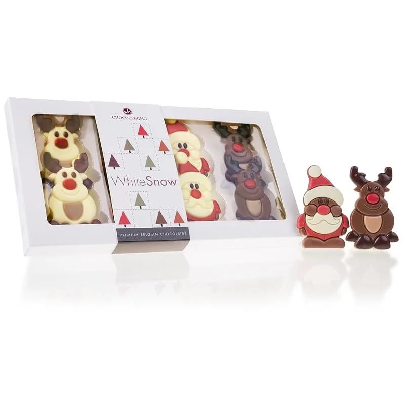 Besuche den CHOCOLISSIMO-Store CHOCOLISSIMO - Nikolaus Schokolade - Schokolade Geschenk Weihnachten - 8 flache Schokoladenfiguren - Weihnachtsmann, Rentier - Weihnachtsschokolade, Geschenkidee Kinder, Mädchen, Junge, Frau, Mann — Advent und Tisch