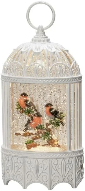 Besuche den Konstsmide-Store Konstsmide LED Wasserlaterne, Rotkehlchen im Baum, weiß, wassergefüllt, 5h Timer, 1 warm weiße Diode, batteriebetrieben & USB, Innen - 4283-200 — Weihnachtsdeko