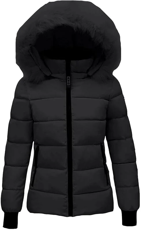 Marke: Generisch Generisch Winterjacke Damen Kurz, Leichte Steppjacke Einfarbig Winterjacke mit Kapuze Pufferjacke Gesteppter Warme Daunenjacke Winddichter Mantel Outdoor Jacken — Weihnachtsmode