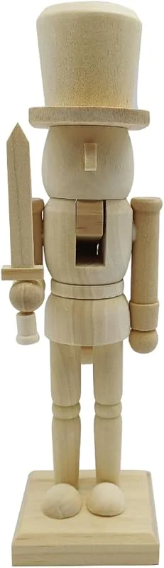 Marke: Hbbgdiy Nussknacker -Figuren 10 Zoll unvollendete Holznutknacker -Ornamente mit Farbe Blankwerk für DIY -Urlaubsprojekte Weihnachtsdekorationen