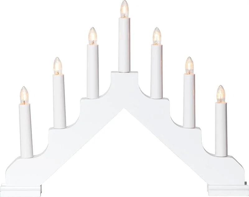 Besuche den EGLO-Store EGLO Lichterbogen Weihnachten mit 7 Glühbirnen, Fensterleuchter aus Holz — Weihnachtsbeleuchtung