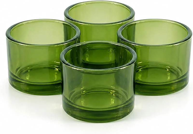 Besuche den Creativery-Store Teelichtgläser 5, 1 x 3, 3 cm Glas 4er Set - runde Teelichthalter für Teelichter bis 38 mm - Kerzengläser für kleine Kerzen & Votivkerzen bis Ø 4 cm - Dunkelgrün transparent — Advent und Tisch