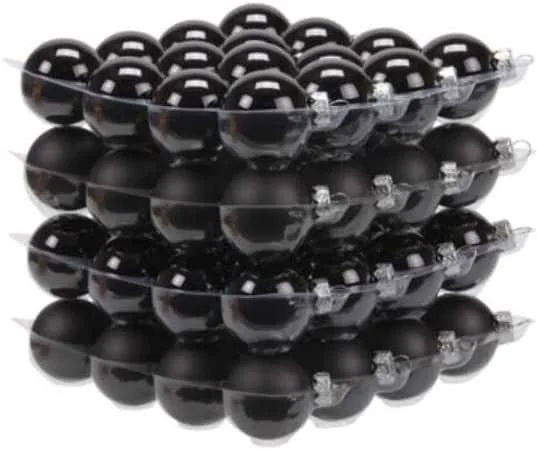 Marke: RiloStore 30 STK Glaskugeln Christbaumkugeln schwarz Weihnachtskugeln 57mm Glas Kugeln o611 Weihnachtsdeko Baumschmuck Weihnachten Baumdeko Hänger Kugeln