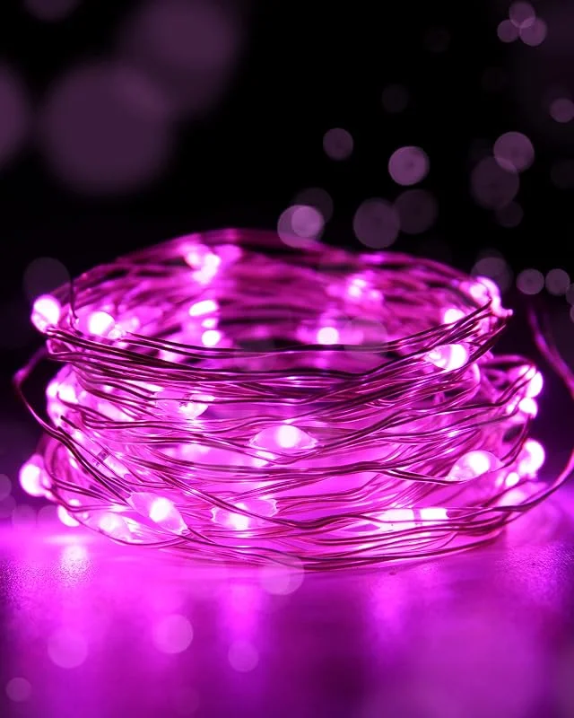 Besuche den Yizhet-Store Yizhet LED Lichterkette 3m, 30 LEDs, Kupferdraht, Micro USB, Rosa — Weihnachtsbeleuchtung