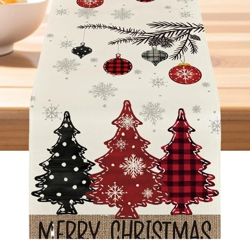 Marke: Generic Weihnachts-Tischläufer Bedruckter Rustikaler Weihnachts-Deko-Läufer — Küche & Haushalt
