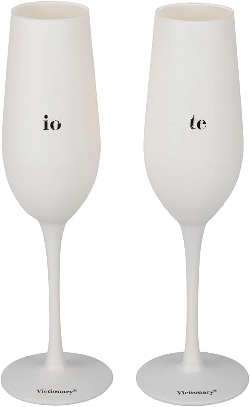 Marke: Villa d'Este Home Tivoli 1996 Villa d'Este Home Tivoli 1996 Victionary Flöten aus mattem Glas, 240 ml, elfenbeinfarben, 2 Stück — Wein und Festtafel