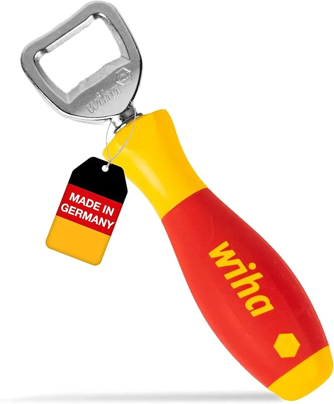 Besuche den Wiha-Store Wiha Flaschenöffner SoftFinish® Werkzeuggriff, Geschenk für Männer, Bieröffner, Kapselheber, Kneipe und Küche, Männergeschenk für Vatertag (04703) — Wein und Festtafel