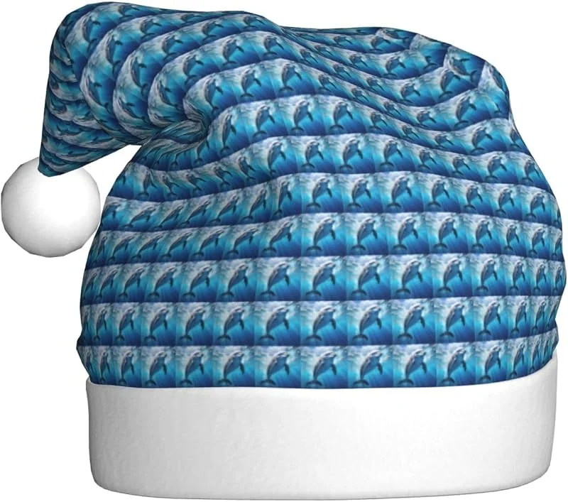 Marke: Tamiger Coole Weihnachtsmütze mit Delfin-Druck, saisonal festlich — Weihnachtsmode