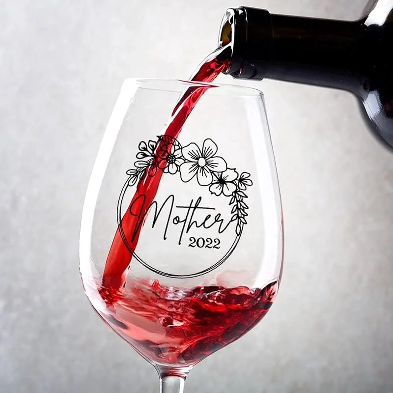 Marke: Rimego Weinglas Kelch, Promoted to Mother Stiel Weinglas 2er Set Weingläser mit Sprüchen Benutzerdefinierte Weingeschenke für Frauen und Männer zum Geburtstag, Weihnachten und zu besonderen Anlässen — Wein und Festtafel