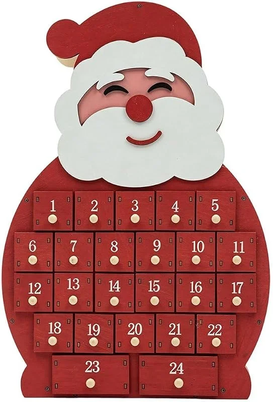 Marke: Dianzan Dianzan Weihnachtlicher Adventskalender Aus Holz 24 Leeren Schubladen Zum Befüllen – Countdown Bis Weihnachten – Winterschmuck — Advent und Tisch