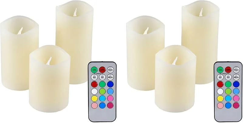 Besuche den Olympia-Store Olympia IOIO 2x 3er Set LED Echtwachskerzen, LED Kerzen Echtwachs — Kerzenlicht Abendessen