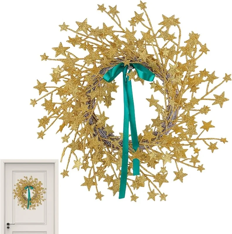 Marke: Generisch Weihnachtskranz, 55 cm, künstlicher Weihnachtsstern, Wanddekoration — Weihnachtsdeko