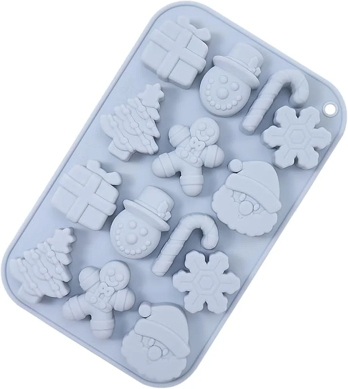 Marke: Ghjkldha Weihnachts-Schokoladenformen, 14 Mulden, 14 Mulden, Weihnachtskerzenformen, zum Basteln, Backen, Urlaub, Fondant, Kuchen, Lebensmittel, Süßigkeiten, Seife, Kekse — Weihnachtskueche