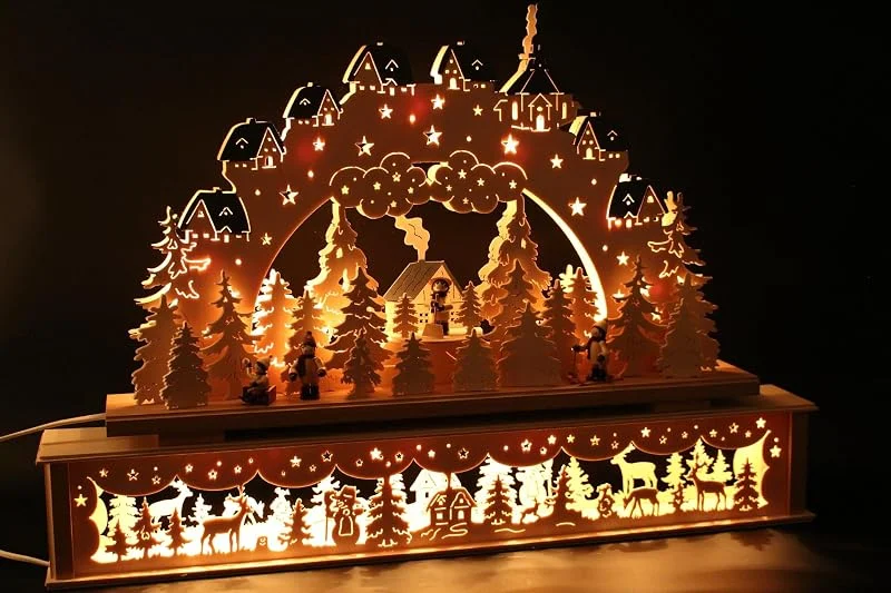 Marke: SchwibboLa Original Erzgebirgischer Schwibbogen Lichterbogen FREIE Auswahl (Motiv3: 72x45cm (BxH)) — Weihnachtsdeko