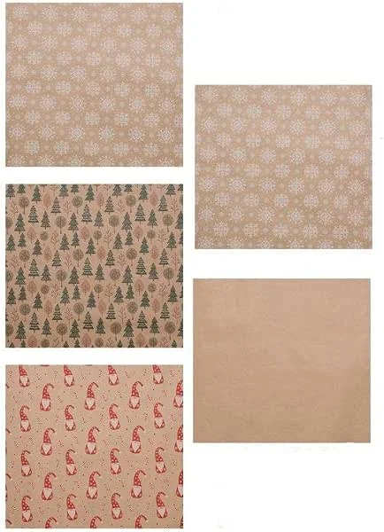 Besuche den Annastore-Store 5 Rollen Geschenkpapier Weihnachten mit jeweils 2 m x 0, 7 m (Gesamt 10 lfd Meter) Geschenkverpackung Weihnachten (Modell 3)