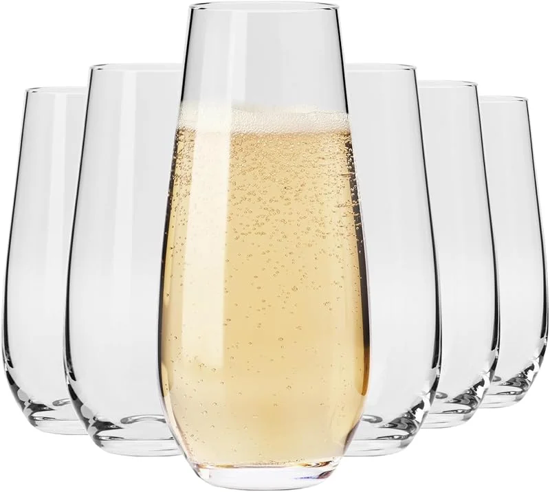 Besuche den Krosno-Store Krosno Sektgläser ohne Stiel, 6er Set, 230 ml, Kollektion Harmony — Wein und Festtafel