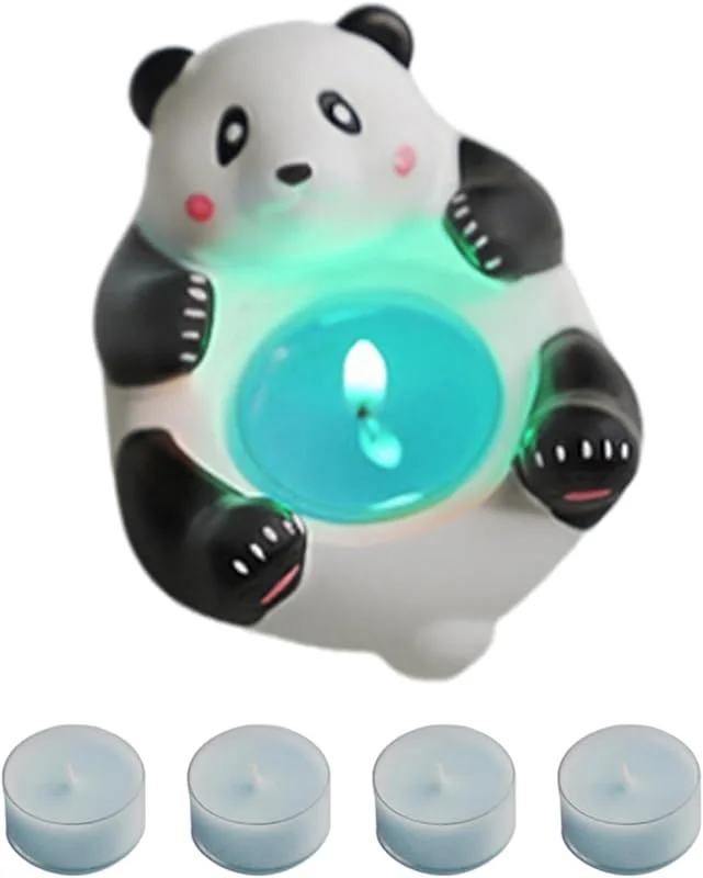 Marke: Generisch Votivkerzenhalter, niedlicher Panda-Statue-Halter mit 4 duftenden — Kerzenlicht Abendessen