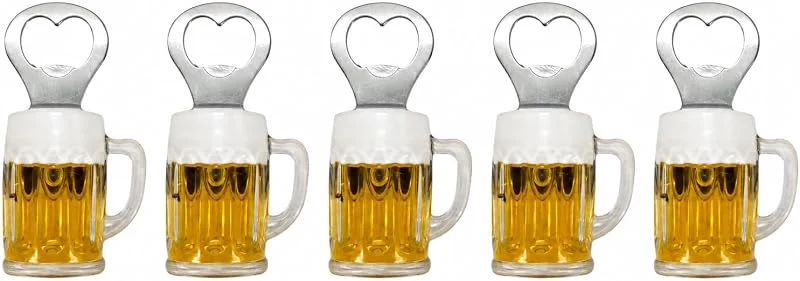 Besuche den Ciffre-Store 5er Set Bierkrug Flaschenöffner Magnet Kühlschrankmagnet mit Bierglas Design Wiederverwendbarer Kapselheber Geschenkidee für Küche Bar und Partys Z5 — Wein und Festtafel