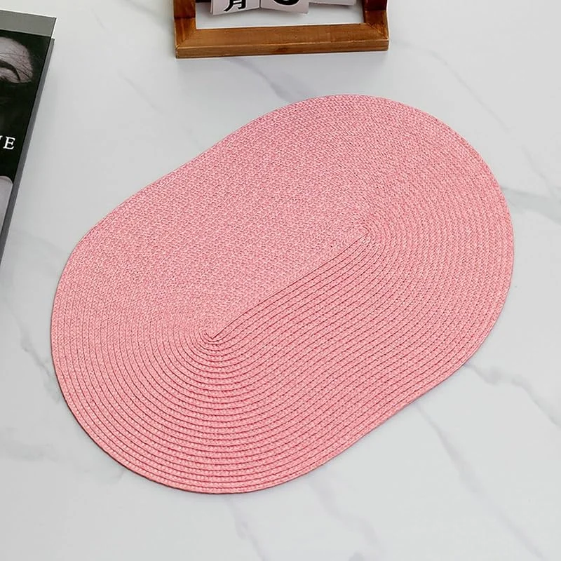 Besuche den Epinki-Store Epinki 2er Set Tischsets Platzsets Abwaschbar Vintage Oval 45x30CM, PP Platzsets Abwaschbar Vintage Oval Welle Hitzebeständige, Tischuntersetzer Deko Rose für Esstisch — Küche & Haushalt
