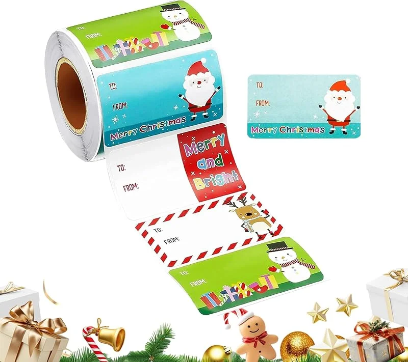 Marke: Genérico Weihnachtsaufkleber für Namen, Namensschilder für saisonale Geschenke, selbstklebende Etiketten für Geschenkverpackungen, für Familienfeiern, Strümpfe, Klassenzimmer, Büro, Zuhause und als Geschenk