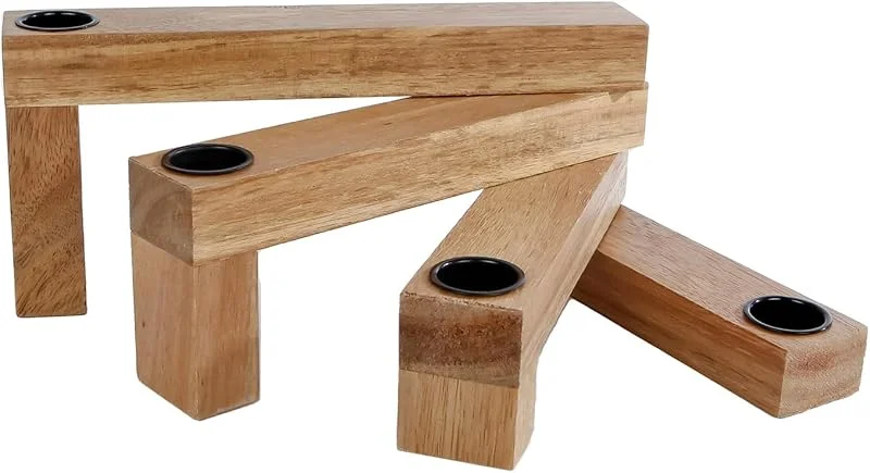 Besuche den Spetebo-Store Holz Kerzenhalter klappbar für 4 Stabkerzen - 33 x 15 cm — Advent und Tisch