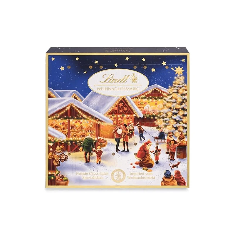 Lindt Schokolade, Mini-Tisch-Adventskalender 2026 Weihnachtsmarkt, 115g — Advent und Tisch