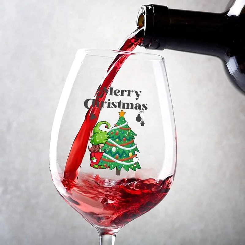Marke: Rimego Weingläser Weihnachtsmann und Weihnachtsbaum lustige Weingläser 2er Set individuelle Weingeschenke für Frauen und Männer zum Geburtstag Weihnachten und zu besonderen Anlässen 17 oz — Wein und Festtafel