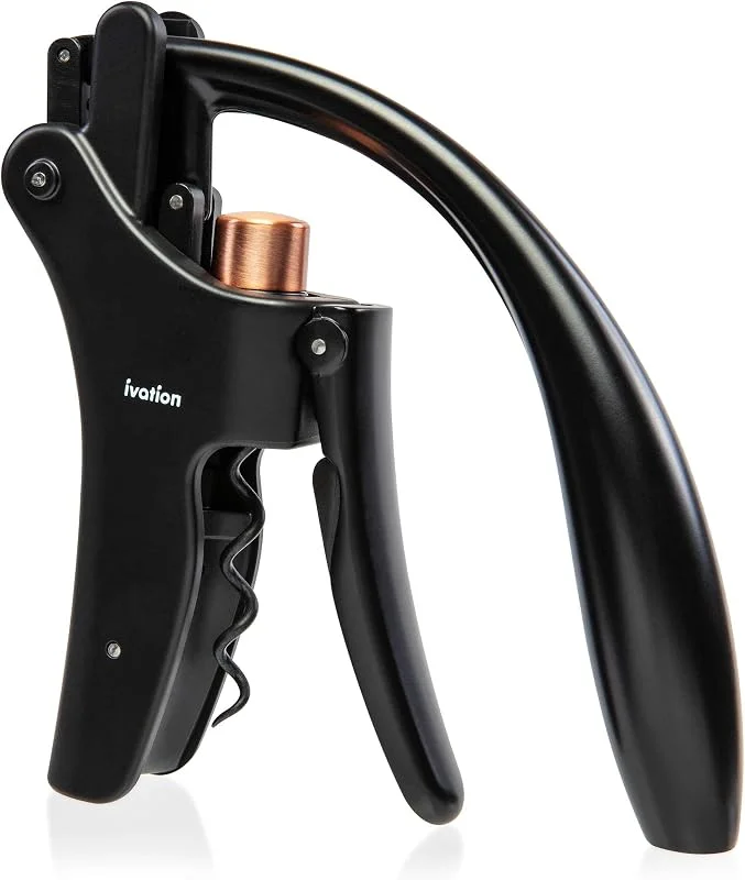Marke: Ivation Ivation Weinflaschenöffner, Manueller Hand-Korkenzieher mit ergonomischer Hebelpumpe, stehendes vertikales Design — Wein und Festtafel
