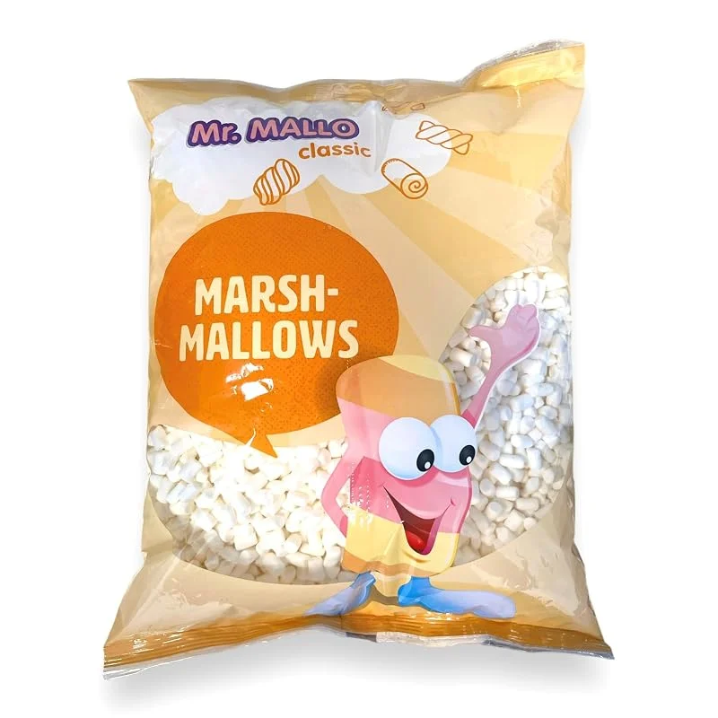 Besuche den Mr. Mallo-Store Mr. Mallo Mini Marshmallows 1000g, Schaumzucker-Ware, Mäusespeck, Großverpackung softe Süßigkeit zum Backen, Verzieren Kakao — Weihnachtskueche