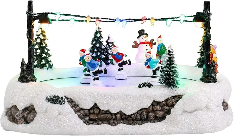 Marke: MUMTOP MUMTOP Animiertes Weihnachtsdorf Eislaufteich mit beweglichen — Weihnachtsdeko
