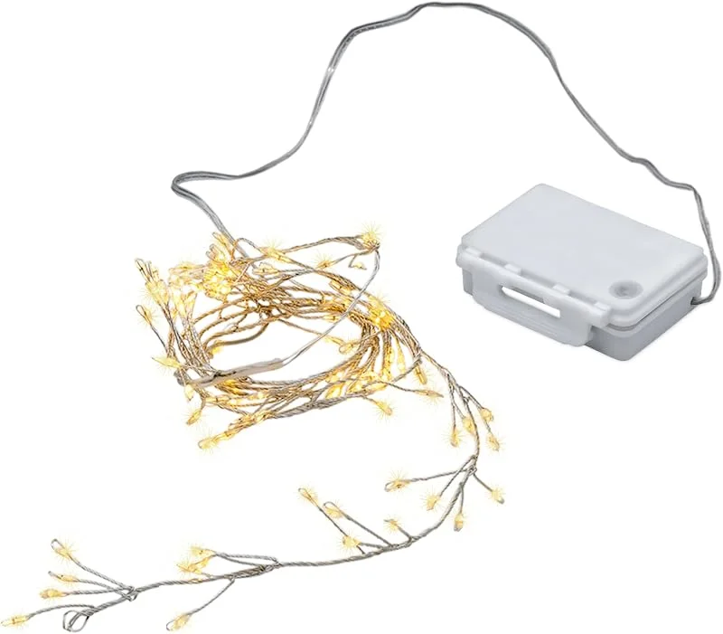 Besuche den Spetebo-Store Spetebo Cluster Lichterkette 1m - 100 LED warmweiß - Innen, Außen - Leuchtdraht mit 8 Funktionen + Timer — Weihnachtsbeleuchtung