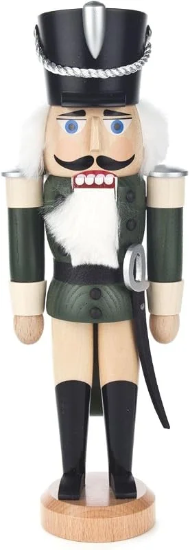 Besuche den Seiffener Volkskunst-Store Seiffener Volkskunst Nussknacker Husar ca. 28 cm Esche lasiert grün — Weihnachtsdeko