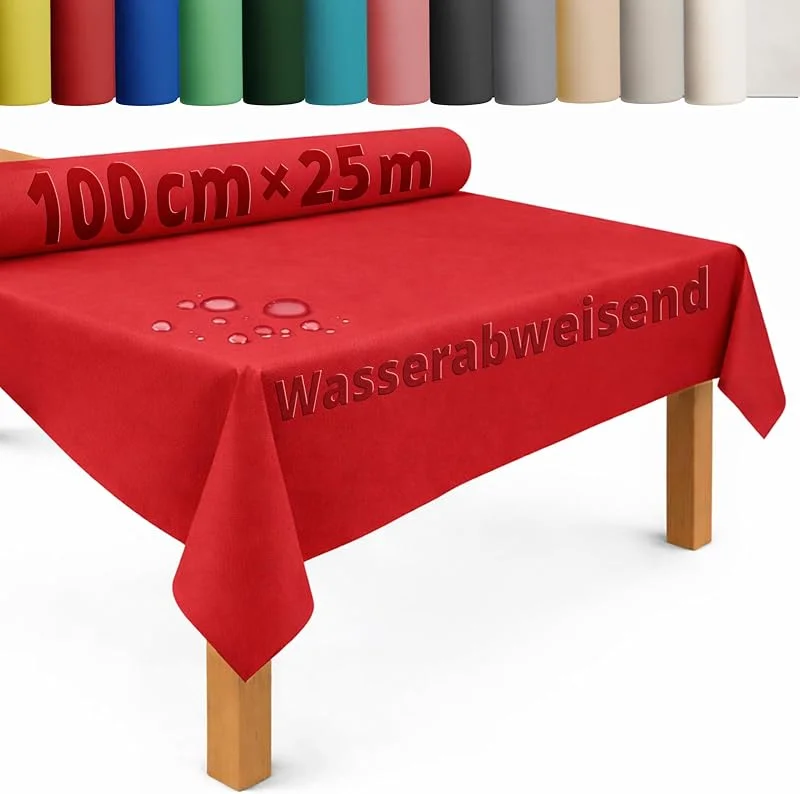 Besuche den DecoHomeTextil Heimtextilmanufaktur-Store DecoHomeTextil Tischdecke Vliesstoff Rolle 1 x 25 m Rot — Küche & Haushalt