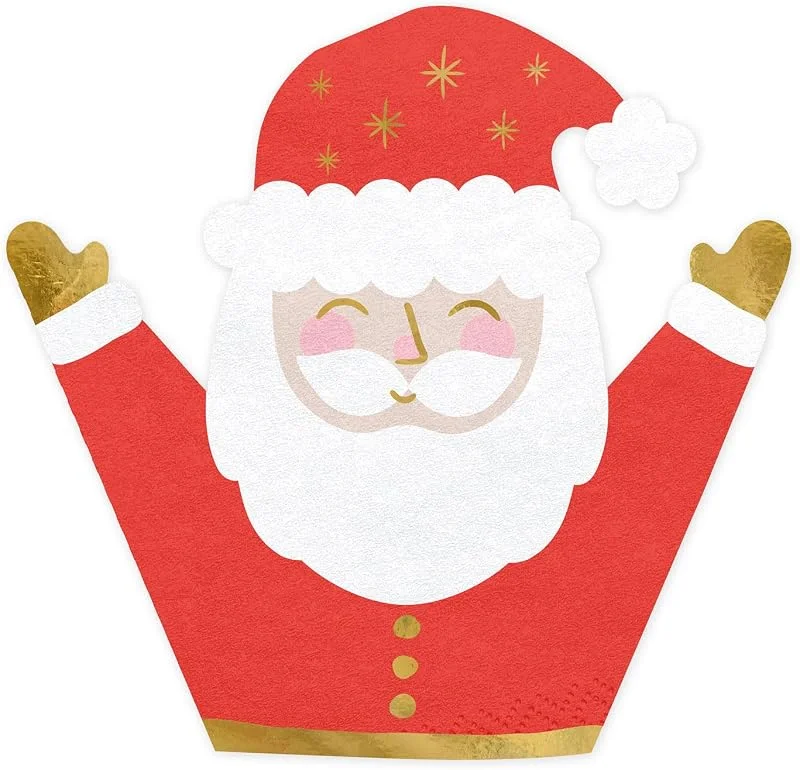 Besuche den PartyDeco-Store Servietten Weihnachtsmann 16x15cm 20 Stück 3-lagig - Serviette Weihnachten Nikolaus - Einweg Papierservietten Weihnachtsservietten - Weiß Rot Gold — Advent und Tisch