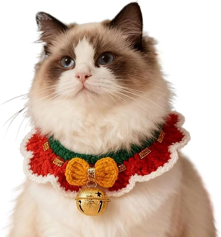 Marke: Generisch Weihnachtsschal für Haustiere, für Partykostüme für Katzen und Welpen, Strickhalsband für Haustiere, für Familientreffen, Partys, Rollenspiele, Verkleidungen — Weihnachtsmode