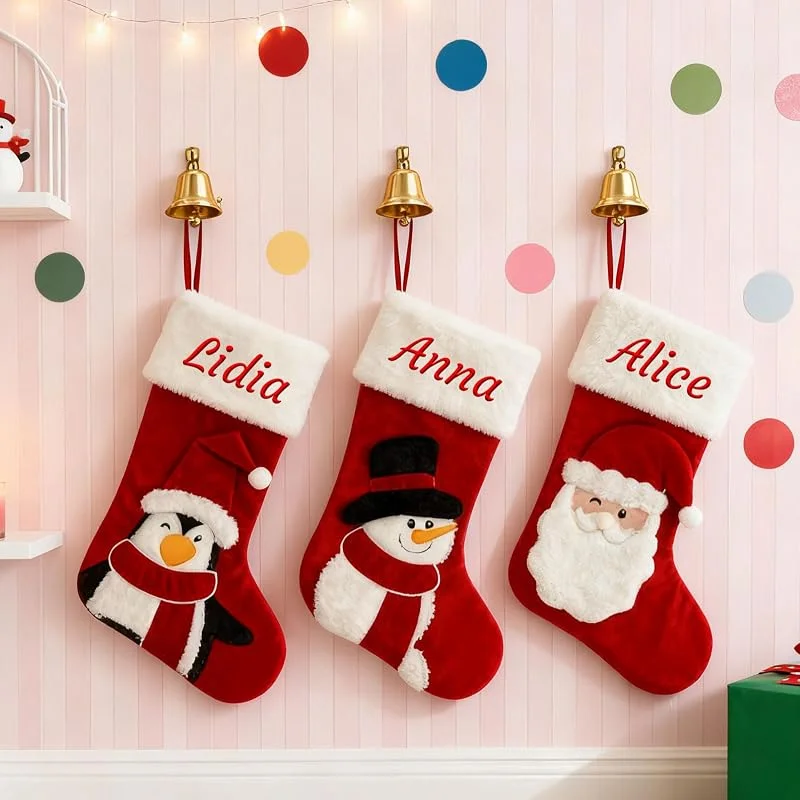 Marke: Generisch Generisch 2 PCS Personalisiert Weihnachtsstrumpf, Namensstickerei, 44 cm — Weihnachtsdeko