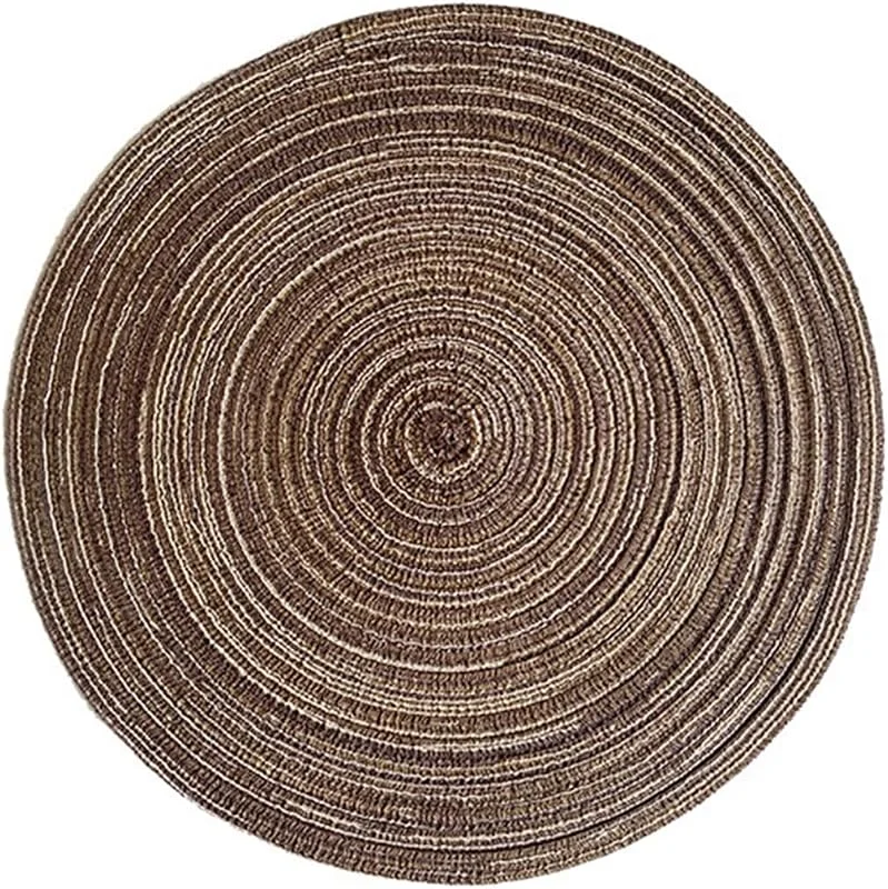 Besuche den Epinki-Store Epinki Tischset Boho Rund, 2er Set 38CM Platzdeckchen Weihnachten Gewebt Kreis Muster Anti-Rutsch aus Baumwolle, Tischuntersetzer Abwaschbar Kaffee für Restaurant Speisetisch — Küche & Haushalt