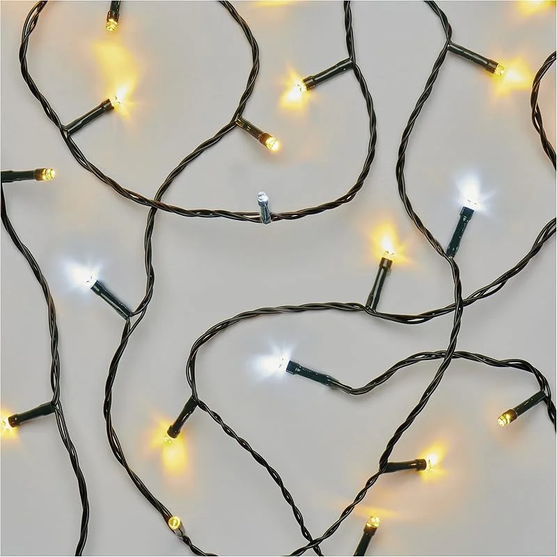 Besuche den EMOS-Store EMOS LED-Lichterkette warmweiß + blinkend kaltweiß für Innen und Außen, 12m lange IP44 Weihnachtslichterkette mit 120 LEDs, 6 Stunden Timer Funktion und Netzteil, für Party, Weihnachten, Deko — Weihnachtsbeleuchtung
