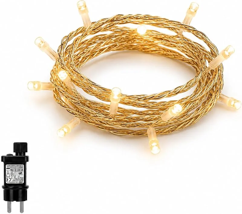 Marke: LEDYA LEDYA Lichterkette Weihnachten, 10M 100 LED Lichterkette Strom Warmweiß mit 8 Modi und Speicherfunktion, Wasserdichte IP44 für Balkon, Garten, Geländer, Innen und Außen Dekoration — Weihnachtsbeleuchtung
