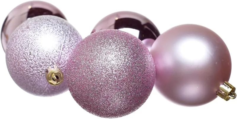 Besuche den HEITMANN DECO-Store HEITMANN DECO 25-TLG. Weihnachtskugel Set – Rosa – Christbaumkugeln Ø 5, 8 cm – matt, glänzend & mit Glitter – bruchsicherer Kunststoff — Weihnachtsdeko