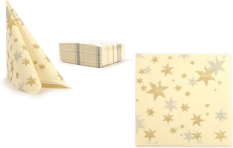 Besuche den AROBA-Store AROBA 50x Airlaid Servietten (Champagner mit Sterne, 40x40 cm) - Hochwertige Servietten - Stoffähnlich - Wintermotiv - Advent - Silvester - Christmas - Weihnachten — Advent und Tisch